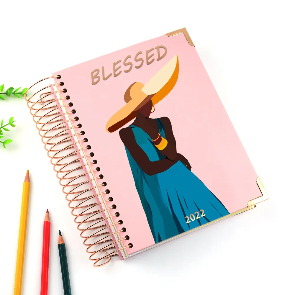 Label Pribadi Kustom 2022 "Spiral Selfcare Life Blessed Jurnal Agenda dan Perencana Buku Notebook