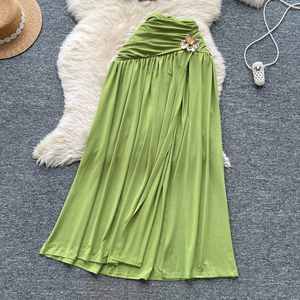 Conjunto de Verano para Mujer, Estilo Y2K, Tejido Sólido, Top Corto sin Mangas y Pantalones de Cintura Alta, Venta al Por Mayor - Product Image 3