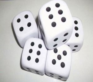 Promotional PU Foam Dice Stress Ball Cube Square Toy Balls for Relaxation and Fun 5.5cm Square - Product Image 2