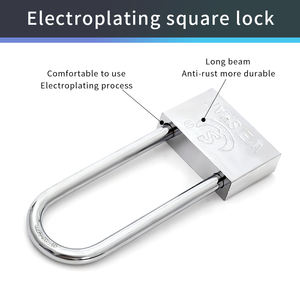 Venta caliente de fábrica <span class=keywords><strong>bicicletas</strong></span> motocicletas grandes puertas de hierro antirrobo 50mm haz largo galvanizado candado de plata barato - Product Image 4