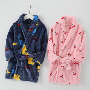 Peignoir unisexe en flanelle douce absorbante, robe longue à manches longues et col en V, vêtements décontractés pour <span class=keywords><strong>homme</strong></span> et femme, pour la maison, le spa, l'hôtel - Product Image 1