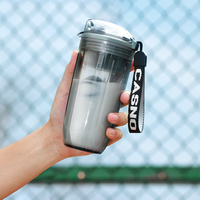 Bouteille d'eau shaker personnalisée anti-fuite sans BPA 400 ml pour sport et gym, avec ouverture pour boire directement, écologique