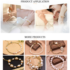 <span class=keywords><strong>Bracciale</strong></span> Romantico con Perle d'Acqua Dolce e Ciondolo in Zircone Placcato Oro, Regolabile, Idea Regalo - Product Image 4