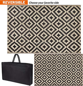 Tapis de camping en polypropylène imperméable pour intérieur/extérieur, idéal pour porche, terrasse, camping-car, pique-nique – Sol en plastique tressé en solde - Product Image 6