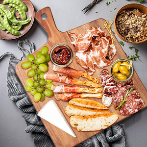 Planche à découper en bois d'acacia, grande planche à <span class=keywords><strong>charcuterie</strong></span>, <span class=keywords><strong>plateau</strong></span> écologique réutilisable pour servir viande, fromage, pain, planche de boucher - Product Image 3