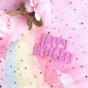 ECCOBELLA Decorazioni per Torte in Acrilico a Doppio Strato, Spessore 2,1mm, Fatte a Mano, Colori Caramella, per Feste di Compleanno - Product Image 5