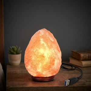 Lampe de Sel de l'Himalaya 100% Pure et Originale de Haute Qualité, Nouveau Design Géométrique Sculpté, Veilleuse USB, Feng Shui, Écologique - Product Image 1