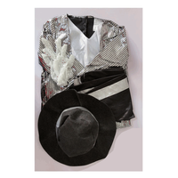 Amour bébé argent Michael Jackson Hip Hop scène Cosplay Costumes assortis chapeau gants Polyester matériel pour adulte jeu Cosplay