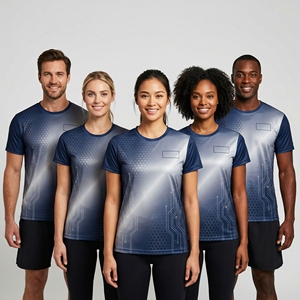 <span class=keywords><strong>Magliette</strong></span> da Maratona Personalizzate OEM con Logo Aziendale, Top Sportivi in Maglia a Rapida Asciugatura e Traspiranti per Team Aziendali - Product Image 1
