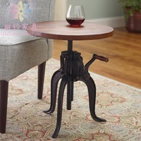 Kancoold — Base en fer forgé à style industriel ancien, hauteur réglable, en bois massif, pour Bar d'hôtel, Table basse ou de thé CF024