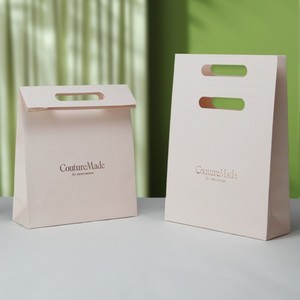 パーソナライズされたクラフト紙バッグシンプルなヌガットビスケットパッキングバッグ焼きデザート食品テイクアウェイバッグフックとループファスナー付き - Product Image 1