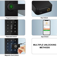 Serrures de porte intelligentes numériques électroniques avec poignée, compatibles avec l'application Tuya WiFi OEM, reconnaissance d'empreintes digitales biométriques, adaptées à diverses mortaises de serrures.