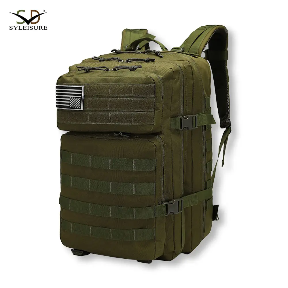 olive green durable large capacity tactical 3p assault backpack with molle system