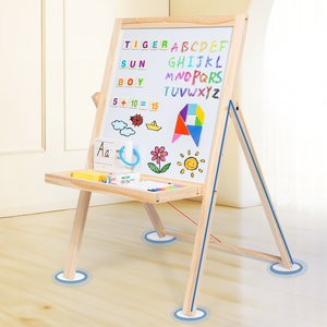 Regalo Perfecto para Niños, <span class=keywords><strong>Caballete</strong></span> de Arte de Doble Cara para Niños de 4 a 8 Años, <span class=keywords><strong>Caballete</strong></span> de Madera con <span class=keywords><strong>Pizarra</strong></span> Magnética y de Tiza - Product Image 2