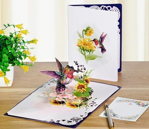 Tarjeta de Felicitación 3D Pop-up para el Día de la Madre, con Colibrí, Girasol y Flores, Tarjeta de Cumpleaños o Festiva para Mujeres, Esposas, Abuelas, con Sobre - Product Image 2
