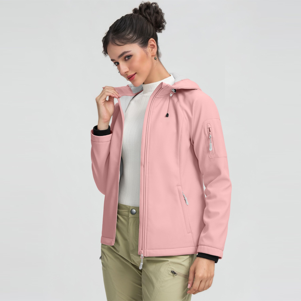 Fleece Lined Windbreaker Women's Windbreaker Jacket With Hood