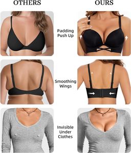<span class=keywords><strong>Reggiseno</strong></span> imbottito push-up da donna, aggiunge <span class=keywords><strong>2</strong></span> coppie di taglia, senza cuciture, con supporto a filo, reggiseni per donna - Product Image 2