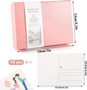 48 feuilles de <span class=keywords><strong>cartes</strong></span> <span class=keywords><strong>postales</strong></span> aquarelles couleur naturelle A3/A4/A5, 140lb/300gsm, papier vierge 100% coton, fournitures artistiques - Product Image 2