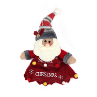 Bolsas de regalo de Navidad de fieltro tejido con diseño de manzana, Papá Noel y muñeco de nieve, con cordón, para empaque de regalos de Nochebuena y fiestas navideñas