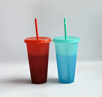 Nouvel arrivage de gobelets en plastique réutilisables pour boissons chaudes et froides gobelets en pp transparents gobelets en plastique PP durs et épais à bulles boba