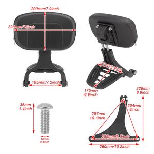 Respaldo multiusos para conductor y pasajero de motocicleta, Cromo Negro, apto para Harley Softail Fatboy 2007-2017 - Product Image 6