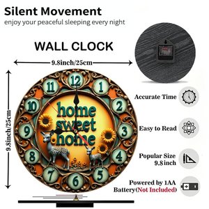 Reloj de Pared Redondo de Madera de 25x25cm, MDF Grueso, Silencioso, Sin Tictac, Decoración Interior para Sala de Estar - Product Image 2