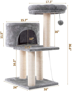 Thiết Kế Mới Sang Trọng Sisal An Toàn Home Kitty Bền Mèo Trầy Xước Cực <span class=keywords><strong>Condos</strong></span> Tháp Cây Đồ Nội Thất Nhà Leo Núi Mèo Cây - Product Image 4