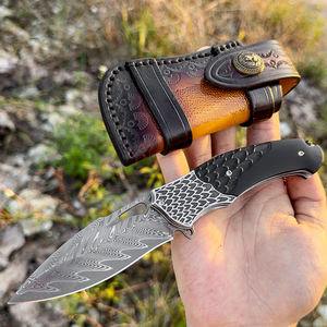 Coltello Pieghevole Premium Desert <span class=keywords><strong>Eagle</strong></span> in Acciaio Damasco VG10 a 89 Strati con Manico in Legno di Ebano e Impugnatura in Acciaio Inox 316 - Product Image 4