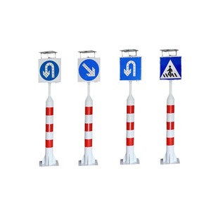 Solar Traffic Warning <b>Post</b> Pp Material Reflective Sheeting Ground Mount Flashing Led <b>Light</b> - Product Image 3