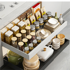 New Design Expandable Pull Out Cabinet Organizer <b>Drawer</b> <b>Slide</b> Out Kitchen Cabinet Organizer Storage <b>Drawer</b> for Kitchen Bathroom - Product Image 4