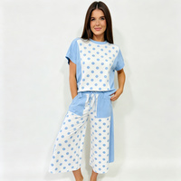 Ensemble tendance été 2 pièces à pois, coupe ajustée, décontracté, manches courtes, long, pour femme, avec blocs de couleur