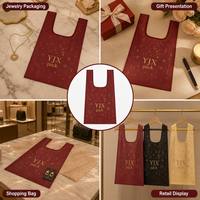Sac fourre-tout personnalisé en organza 10x30cm, sac en organza avec ruban, sac cadeau pour bijoux, sacs en organza avec logo, OEM en gros