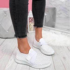 Women's Skinny Shallow Mouth Fashion Solid Colour Casual Shoes Running Walking Women's Shoes Knitted Comfortable <strong>Ladies</strong> <strong>Trainers</strong> - Product Image 6