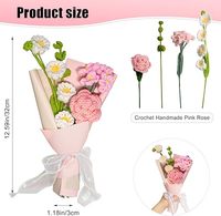 Kit de fleurs personnalisées au crochet décor de belles fleurs artificielles faites à la main fleur intemporelle au crochet fausses plantes cadeaux de fête des mères