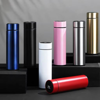 Bouteille d'eau intelligente en acier inoxydable de 500 ml pour l'extérieur, avec rappel thermique intelligent et écran LED pour les voyages et les tasses