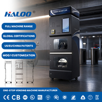 Distributeur automatique commercial Haloo pour le nettoyage de casques avec lavage à la vapeur, séchage rapide, fonctionnement à monnayeur, Wi-Fi/4G LTE, 100-240V universel