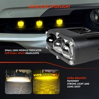 Mini projecteur supplémentaire Spot 3 pouces 12v à montage encastré Lumière tout-terrain à double couleur LED Pods Effet clignotant ambre pour camion SUV Voiture