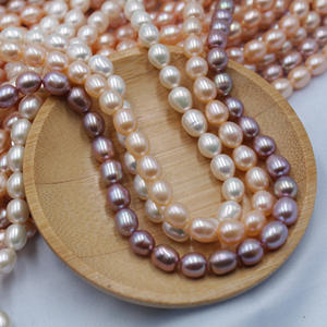 ไข่มุกน้ำจืดทำมือ DIY ขนาด 6-6.5 มม. รูปทรงข้าว แสงเงาสวยงาม สำหรับทำสร้อยคอ (แบบกึ่งสำเร็จรูป) - Product Image 2