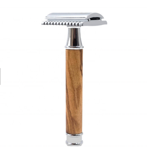 Mango de madera para hombre, afeitadora doble de seguridad, JDK, logo personalizado, doble filo - Product Image 1