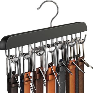 多機能木製ハンガー（ネクタイ、ベルト、帽子用フック付き）売れ筋商品 - Product Image 1
