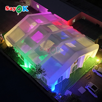 Tente de fête gonflable géante Sayok pour l'extérieur, tentes de mariage gonflables à LED pour 300 personnes, événements