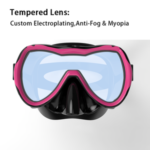 หน้ากากดำน้ำป้องกันหมอก HD แบบกำหนดเองขอบซิลิโคนนิ่มแว่นตาสำหรับว่ายน้ำใสแว่นตาปริมาณต่ำกันน้ำ - Product Image 4