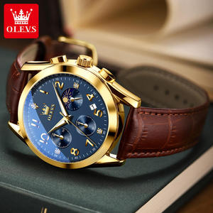 Reloj de Pulsera de Cuarzo para Hombre 2890 con Logotipo OEM, Cuero Genuino, Acero Inoxidable, Fase Lunar, Cronógrafo, Clásico, Multifunción - Product Image 3
