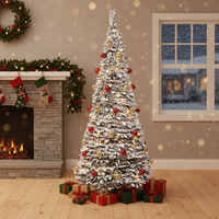 Usine de gros 4ft/5ft/6ft/7ft PVC pliable télescopique arbre de Noël Pop-up LED arbre de Noël