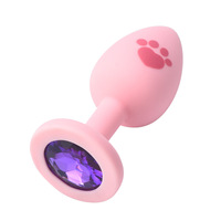 Analsex-Trainer 4-teiliges Silikon-Set mit Juwelen-Buttplugs, Analsex-Spielzeug-Kit für Anfänger Männer Frauen Paare - Katzenpfoten-Design