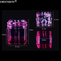 Nouvelle tasse en cristal de coeur épaissi haut de gamme avec couvercle tasse de lavage de stylo coloré cristal liquide conteneur carré ongles Dappen plat