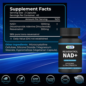 OEM/ODM Label pribadi Nad + kapsul Resveratrol suplemen makanan Nad + kapsul untuk dukungan anti-penuaan - Product Image 3