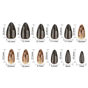 <span class=keywords><strong>Faux</strong></span> <span class=keywords><strong>ongles</strong></span> amande imprimé léopard marron, 24 pièces, réutilisables, à presser, pour femmes et filles, pour fêtes, mariages et usage quotidien - Product Image 5