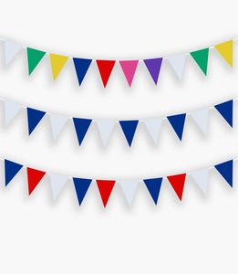Drapeaux triangulaires en tissu polyester de haute qualité, personnalisés pour les célébrations et les festivals, bannière de décoration pleine couleur, guirlande de drapeaux pleine couleur - Product Image 3