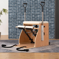 Ensemble de cinq pièces de Pilates en hêtre pour studio de yoga, équipement de fitness, échelle, seau, marchepied stable, chaise pour la danse et les sports